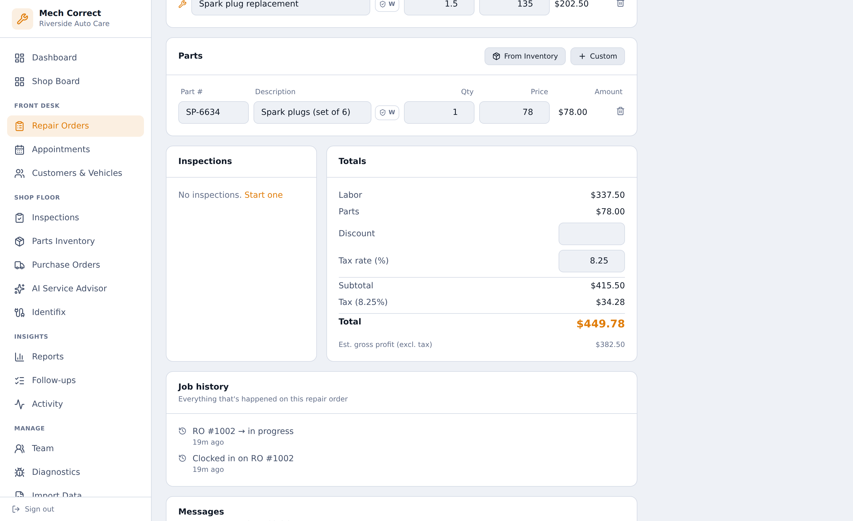Warranty and insurance billing